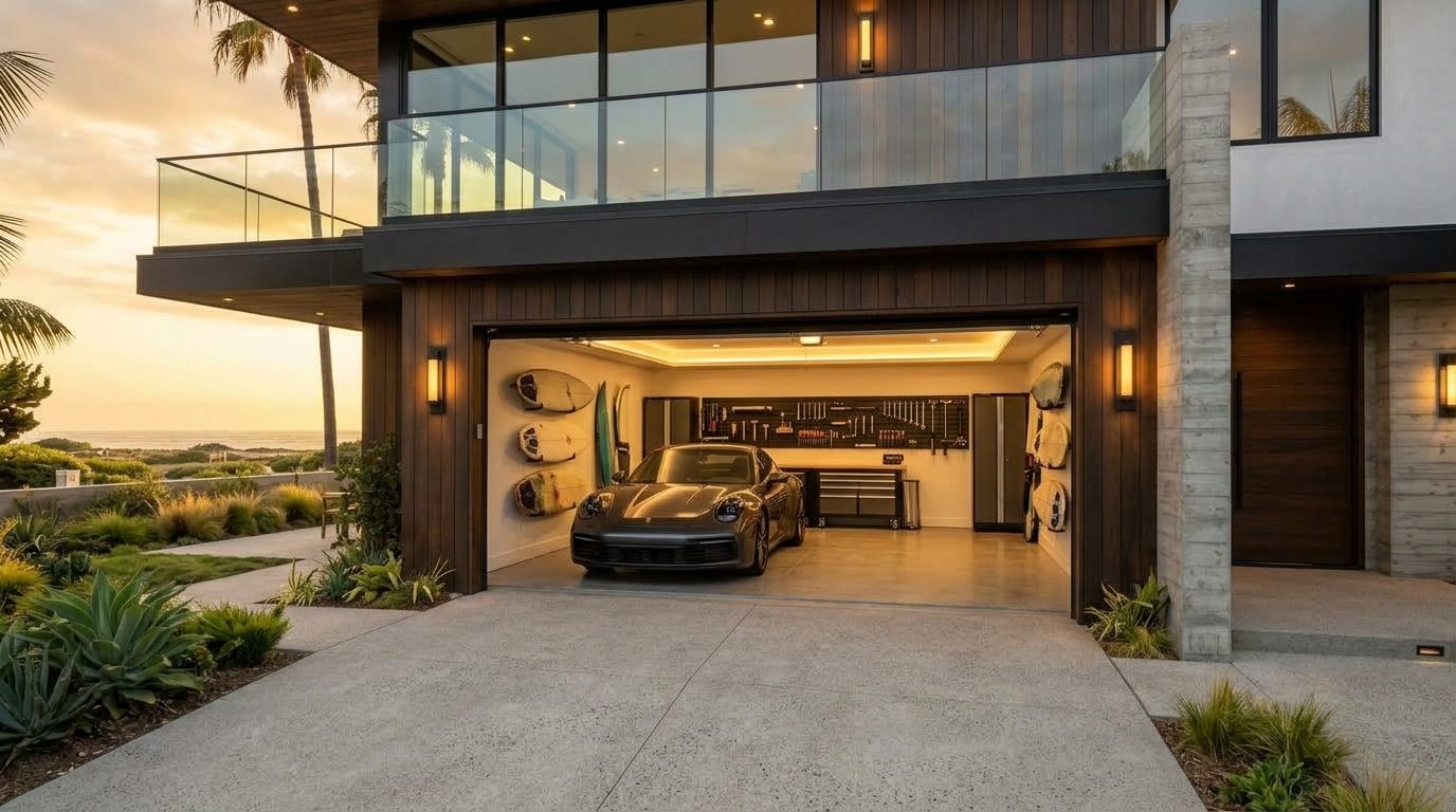 Ruby Wright Garage Door Rapid Service Garage Door Gliding Open Revealing Warm Illuminated Interior