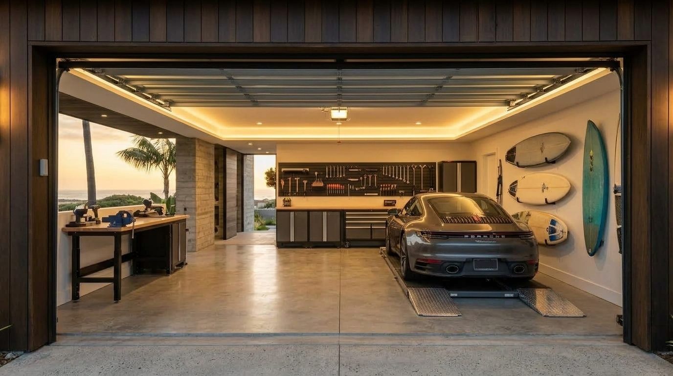 Ruby Wright Garage Door Rapid Service Interior View of Custom Garage Door Overhead and Workshop